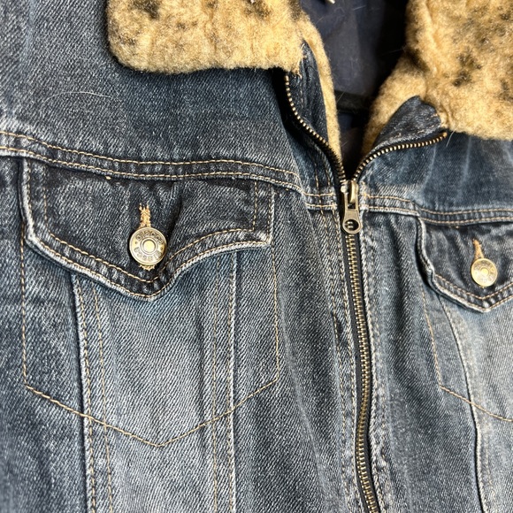 Giacca 90s Style Denim Fur Jacket - Picture 4 of 6